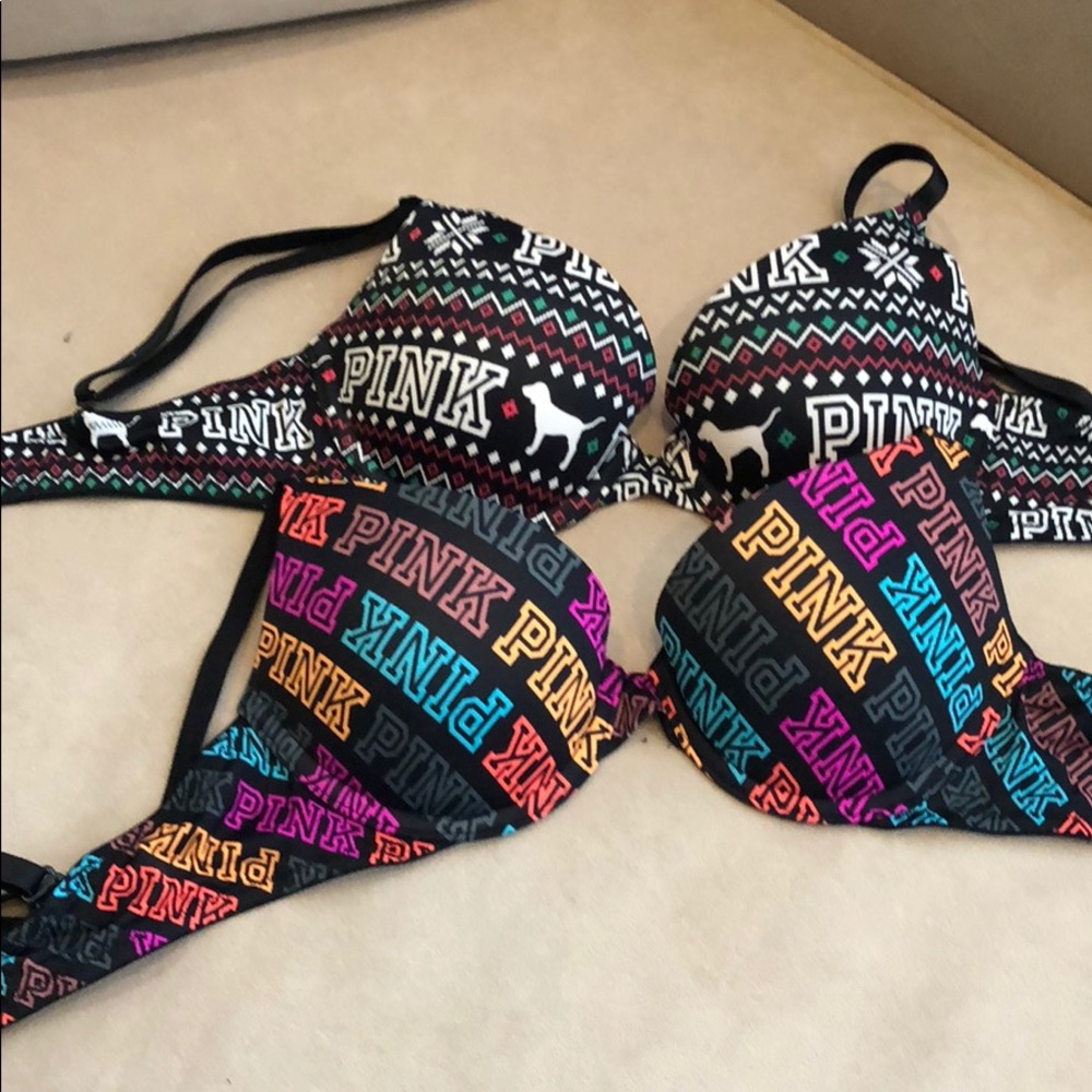 Pink push up bras Nwot